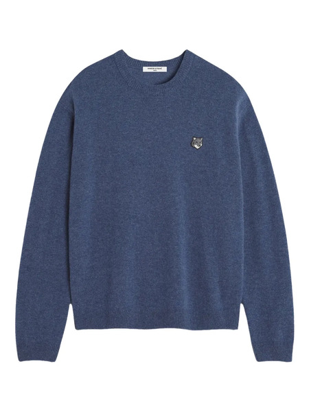  Maison Kitsuné Fox Head Wool Sweater - Blue 