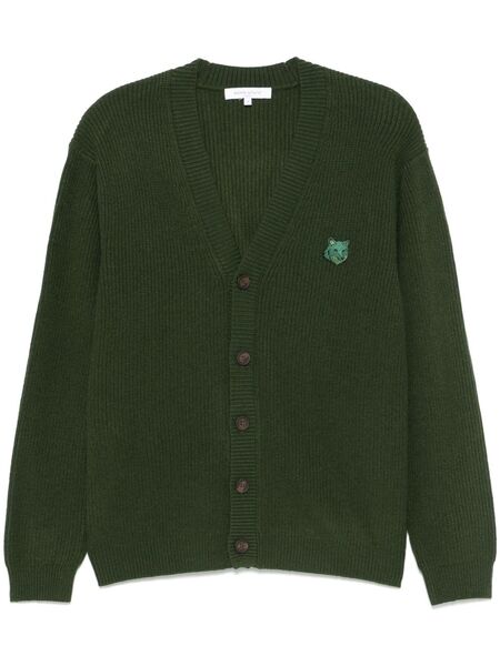  Maison Kitsuné Fox-patch Cardigan - Green 