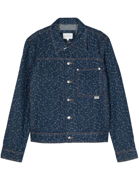  Maison Kitsuné Geometric-patterned Denim Jacket - Blue 