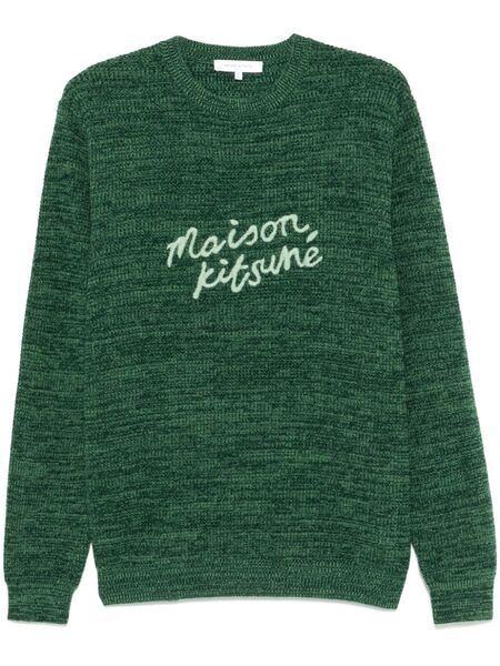  Maison Kitsuné Logo-embroidered Sweater - Green 