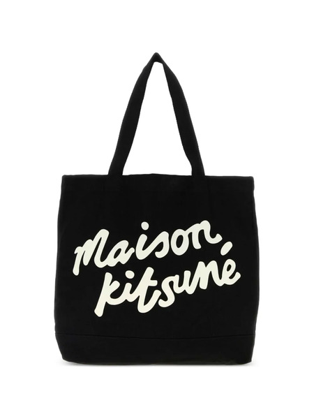  Maison Kitsuné Logo-lettering Tote Bag - Black 