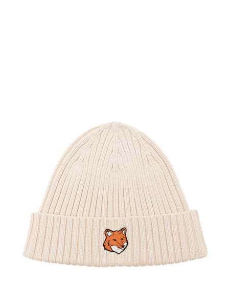  Maison Kitsuné Logo-patch Beanie - Neutrals 