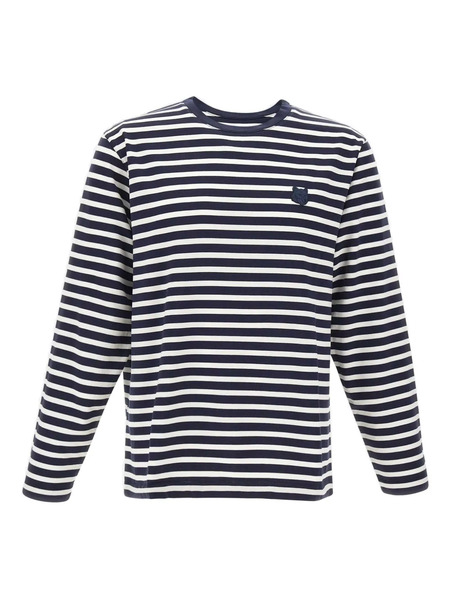  Maison Kitsuné Logo-patch Striped Sweater - Blue 