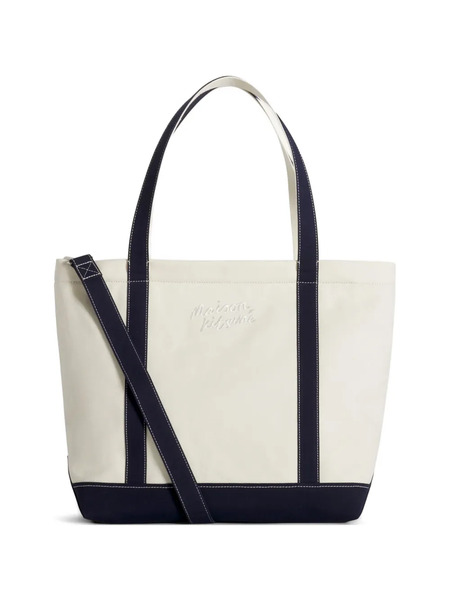  Maison Kitsuné Piped Logo Tote Bag - Neutrals 