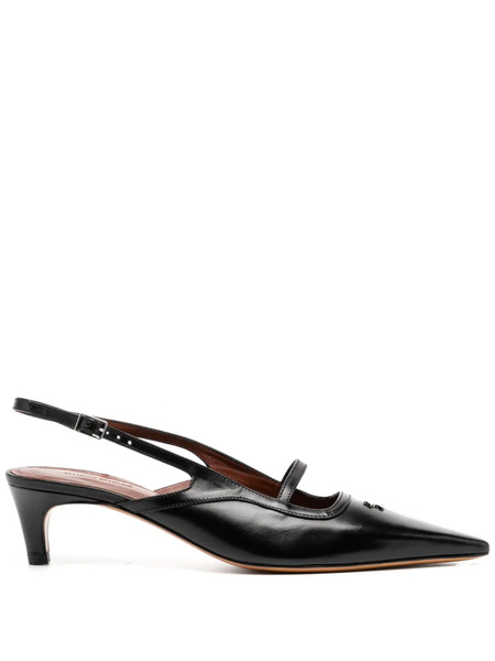  Maison Kitsuné Pointed-toe Slingback Pumps - Black 