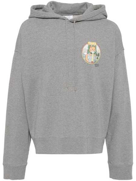  Maison Kitsuné Rambling Fox Oversized Hoodie - Grey 