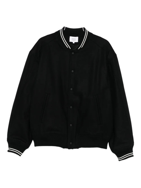  Maison Kitsuné Ribbed-trim Buttoned Jacket - Black 