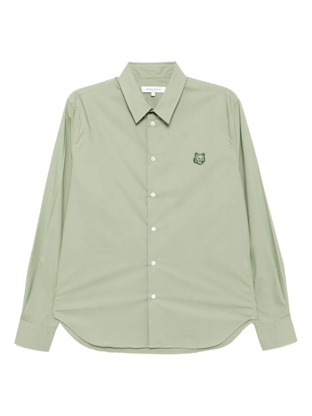  Maison Kitsuné Tonal Fox Head Patch Shirt - Green 