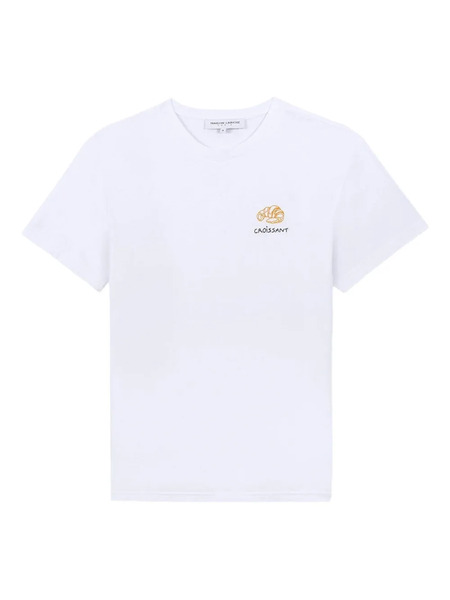  Maison Labiche Croissant-embroidered T-shirt - White 