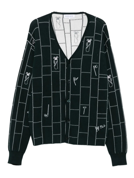  Maison Labiche Grid-pattern Cardigan - Green 