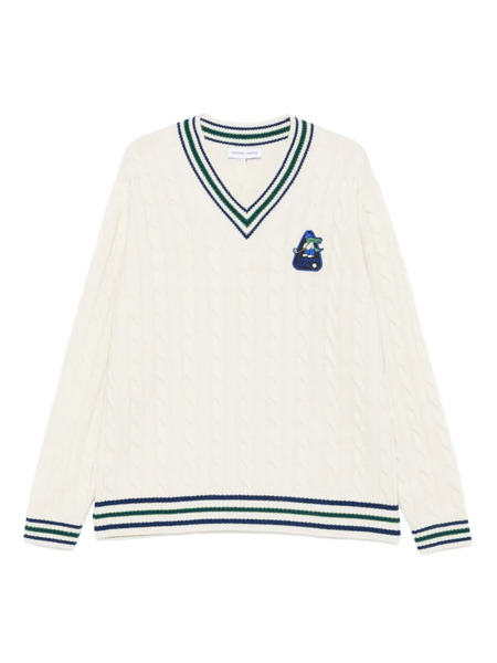  Maison Labiche Verlomne V-neck Sweater - White 