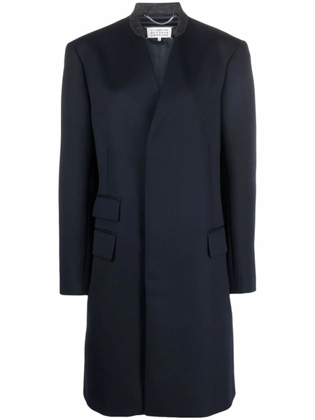  Maison Margiela Concealed Wool Coat - Blue 