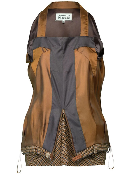  Maison Margiela Décortiqué Houndstooth-pattern Top - Brown 