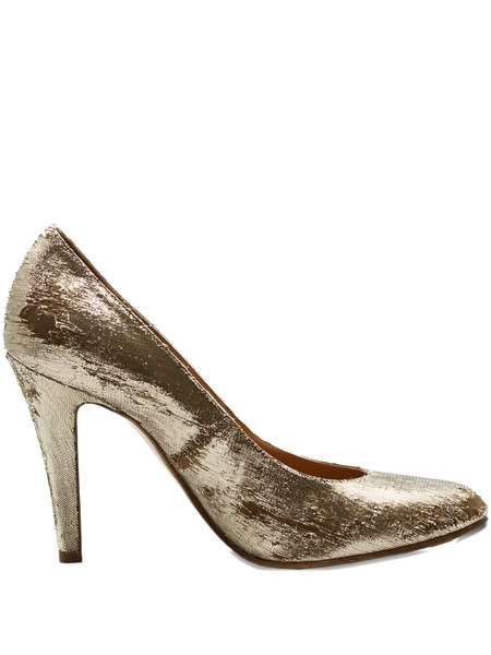  Maison Margiela Destroyed-effect Leather Pumps - Gold 