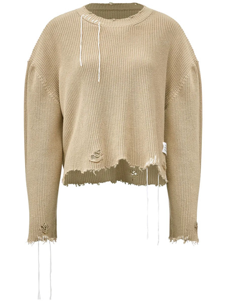  Maison Margiela Distressed Knitted Jumper - Neutrals 