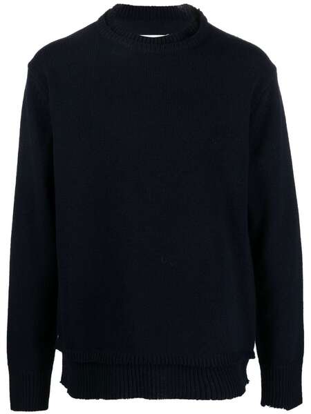  Maison Margiela Elbow-patch Knitted Jumper - Blue 