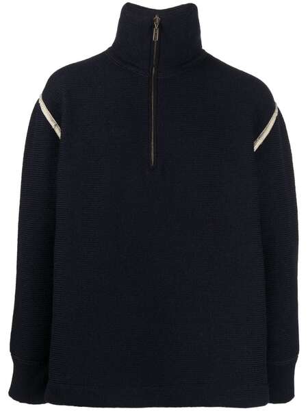  Maison Margiela Elbow-patch Knitted Jumper - Blue 