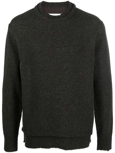 Maison Margiela Elbow-patch Knitted Jumper - Green 