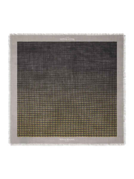  Maison Margiela Frayed-edge Checked Scarf - Grey 