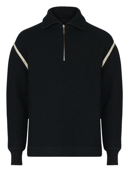  Maison Margiela Half-zip Elbow-patch Sweater - Black 