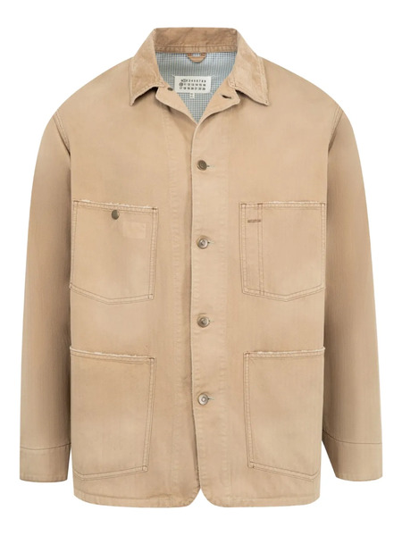  Maison Margiela Herringbone-weave Shirt Jacket - Neutrals 