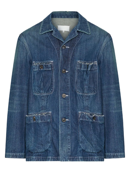  Maison Margiela Multi-pocket Frayed Denim Jacket - Blue 