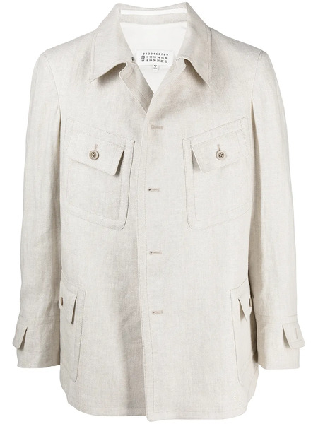  Maison Margiela Single-breasted Shirt Jacket - Neutrals 