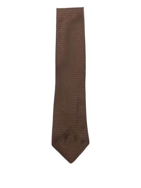  Maison Margiela Textured Silk Tie - Brown 