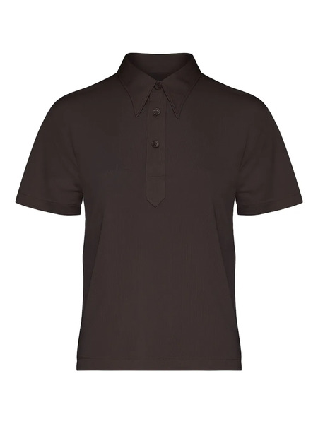  Maison Margiela Three-button Polo Top - Brown 