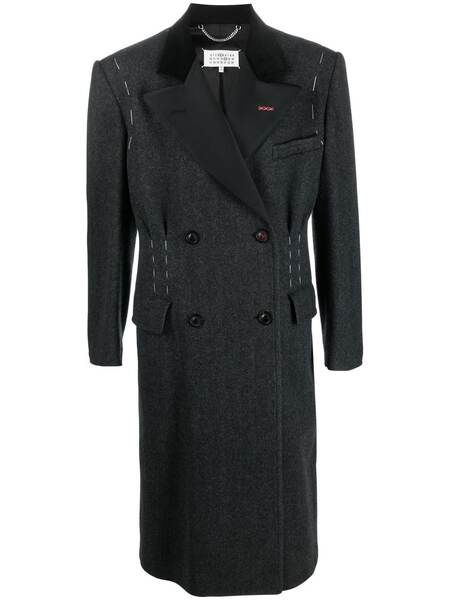  Maison Margiela Work-in-progress Double-breasted Coat - Grey 