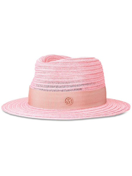  Maison Michel André Straw Fedora Hat - Pink 