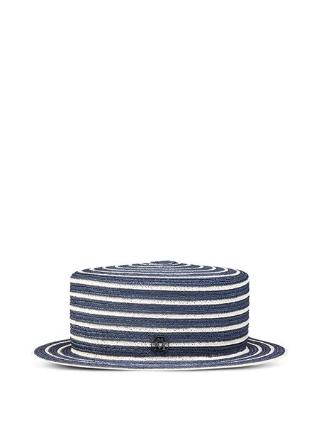  Maison Michel Augusta Striped-design Hat - Blue 