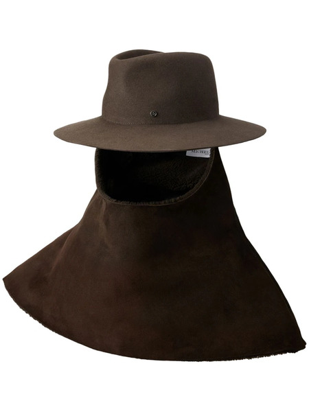 Maison Michel Charles Hooded Hat - Brown 