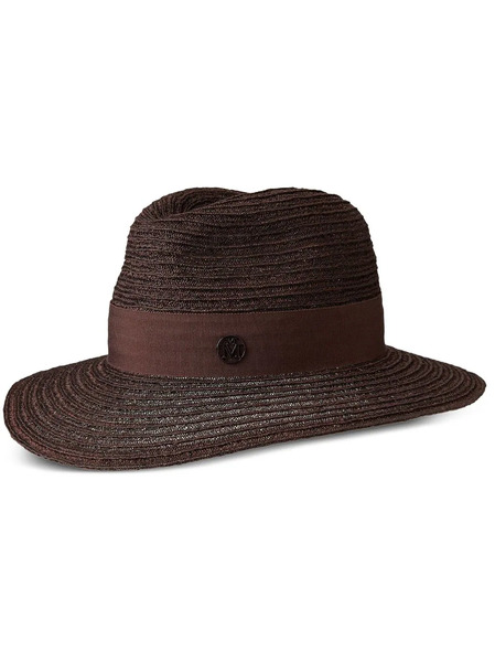  Maison Michel Henrietta Straw Fedora Hat - Brown 