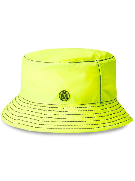  Maison Michel Jason Logo-plaque Bucket Hat - Green 