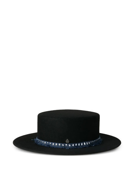  Maison Michel Logo-plaque Hat - Black 