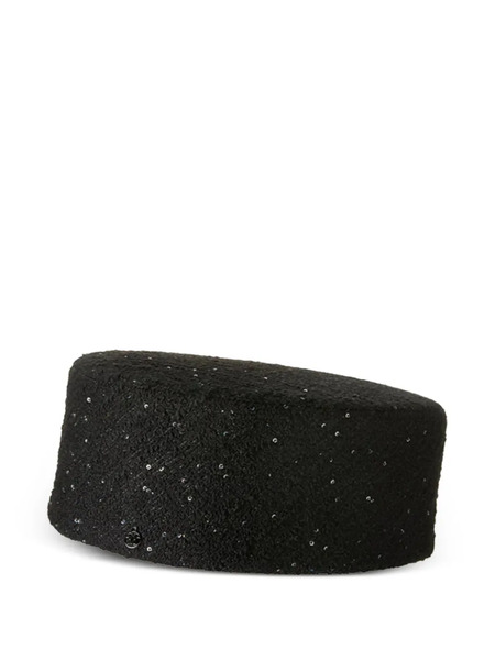  Maison Michel Sequin-embellished Wool-felt Hat - Black 