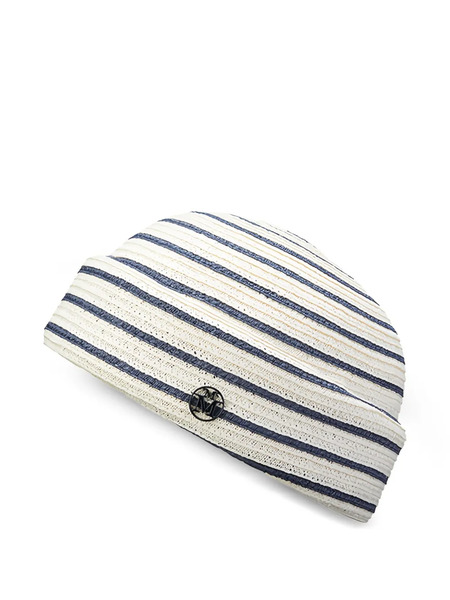  Maison Michel Ugo Striped Hat - White 
