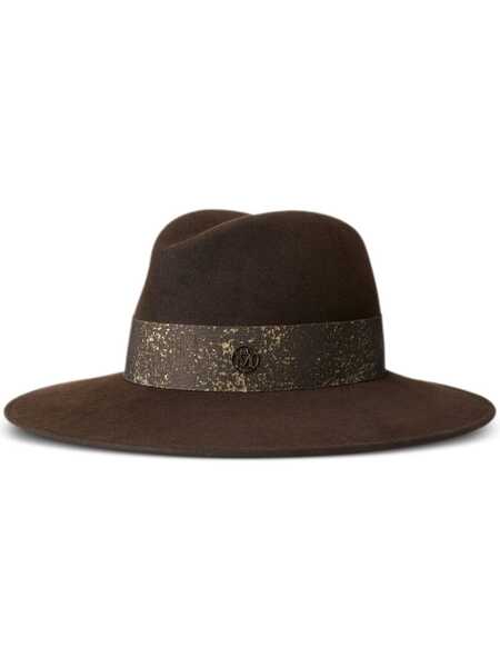  Maison Michel Zango Wool-flt Fedora Hat - Brown 