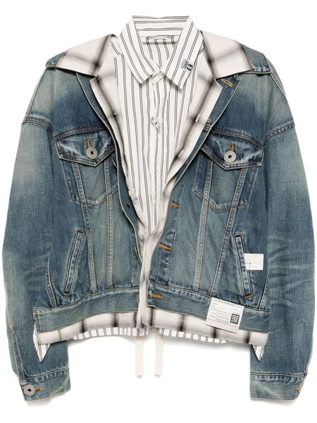 Maison Mihara Yasuhiro Backless Triple Layered Denim Jacket - Blue 