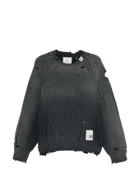  Maison Mihara Yasuhiro Distressed Crew-neck Sweater - Grey 