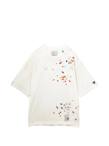  Maison Mihara Yasuhiro Graphic-print Embellishment T-shirt - Neutrals 