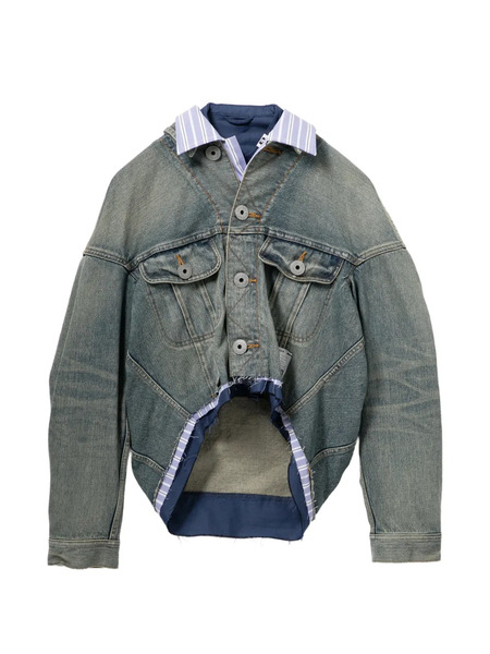  Maison Mihara Yasuhiro Layered Denim Jacket - Blue 