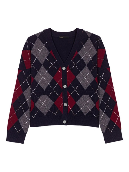  Maje Argyle-pattern Cardigan - Blue 