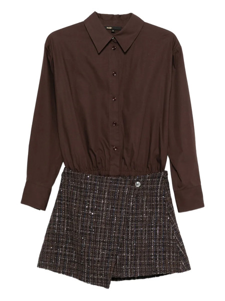  Maje Asymmetric Mini Dress - Brown 
