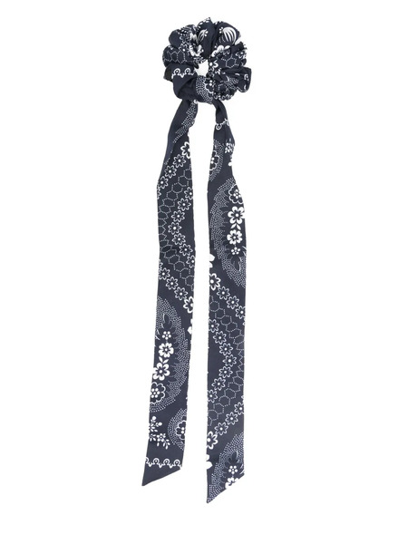  Maje Bandana-print Silk Scrunchie - Blue 