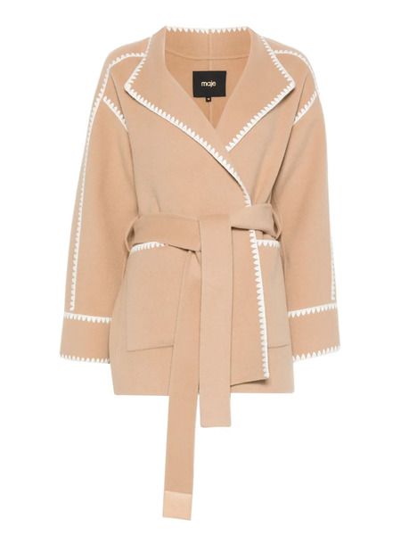  Maje Belted Jacket - Brown 