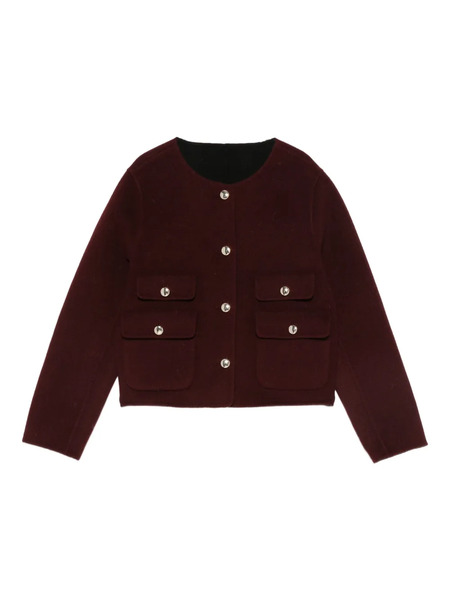  Maje Button-fastening Flap-pockets Cropped Jacket - Red 