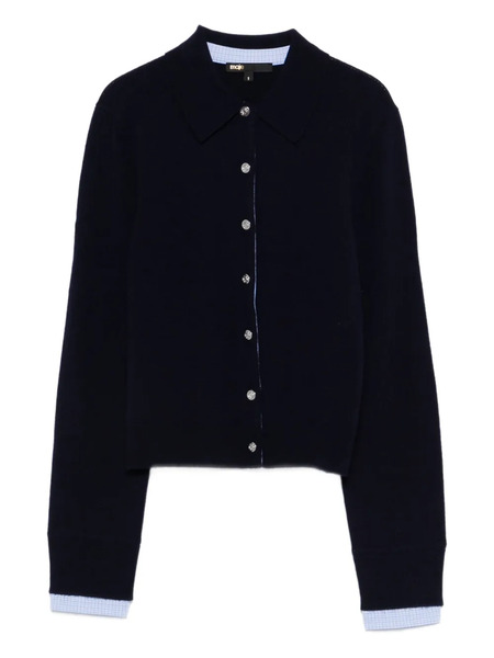  Maje Button-front Collared Cardigan - Blue 