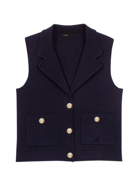  Maje Button Pocket Vest - Blue 